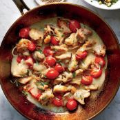CREAMY CHICKEN-TOMATO SKILLET
